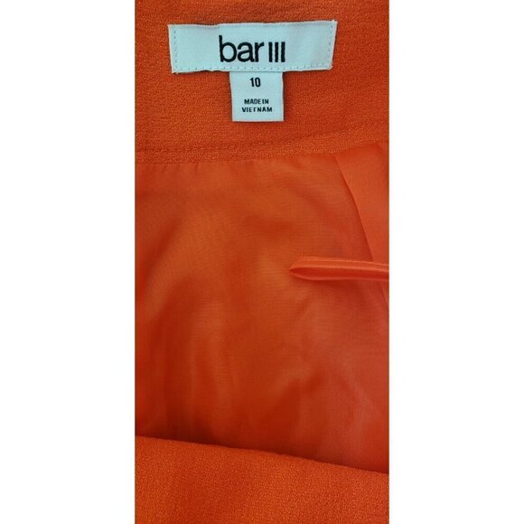 NEW BAR III TEXTURED CREPE DEEP TANGERINE PENCIL SKIRT SZ 10 - Picture 6 of 7